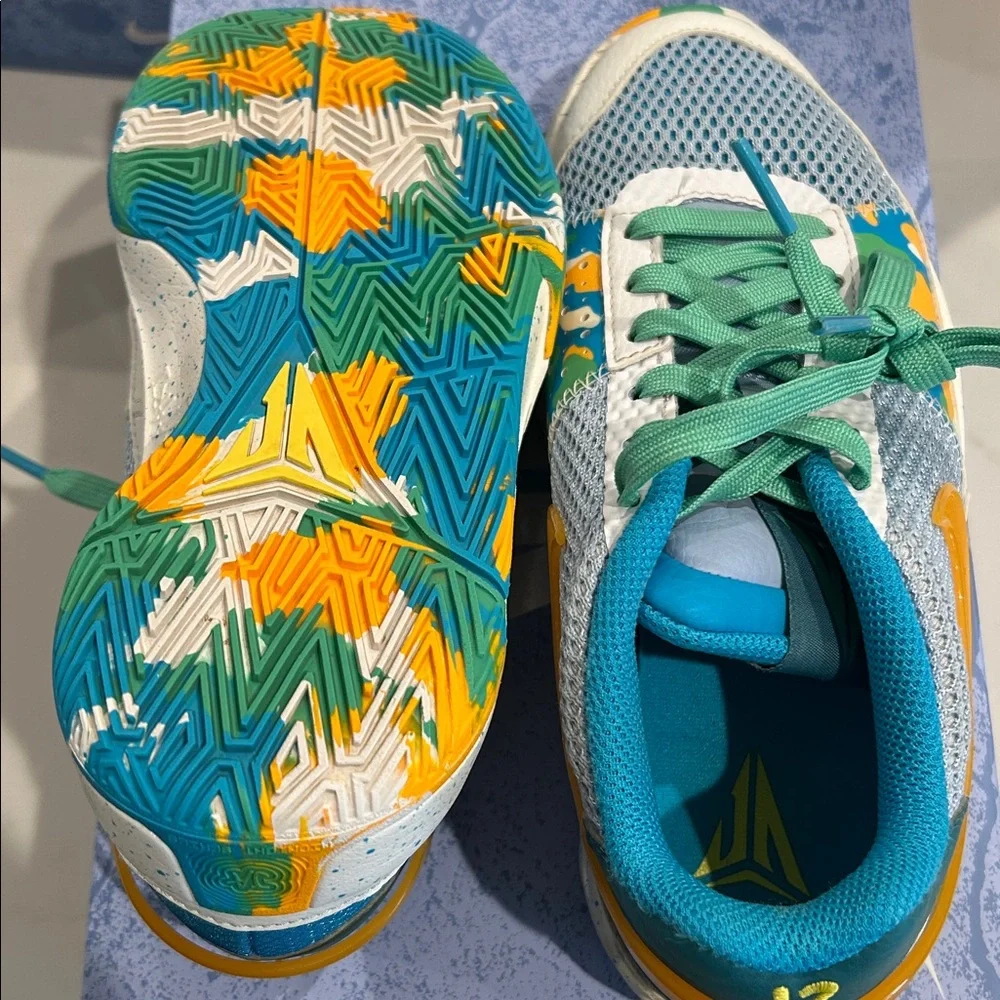 Nike Ja 1 'Water Battle' Blue‎ Orange Sneakers Size 4.5Y DX2294-100 w/Box